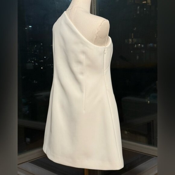 🆕 ACLER 🧿 NWOT Turflea One Shoulder Mini Dress, Ivory - Sz AU 14 US 10 - Picture 7 of 16